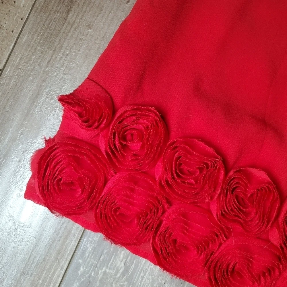 Old Navy Red Chiffon Girls Dress Size 3T Toddler Girl EUC